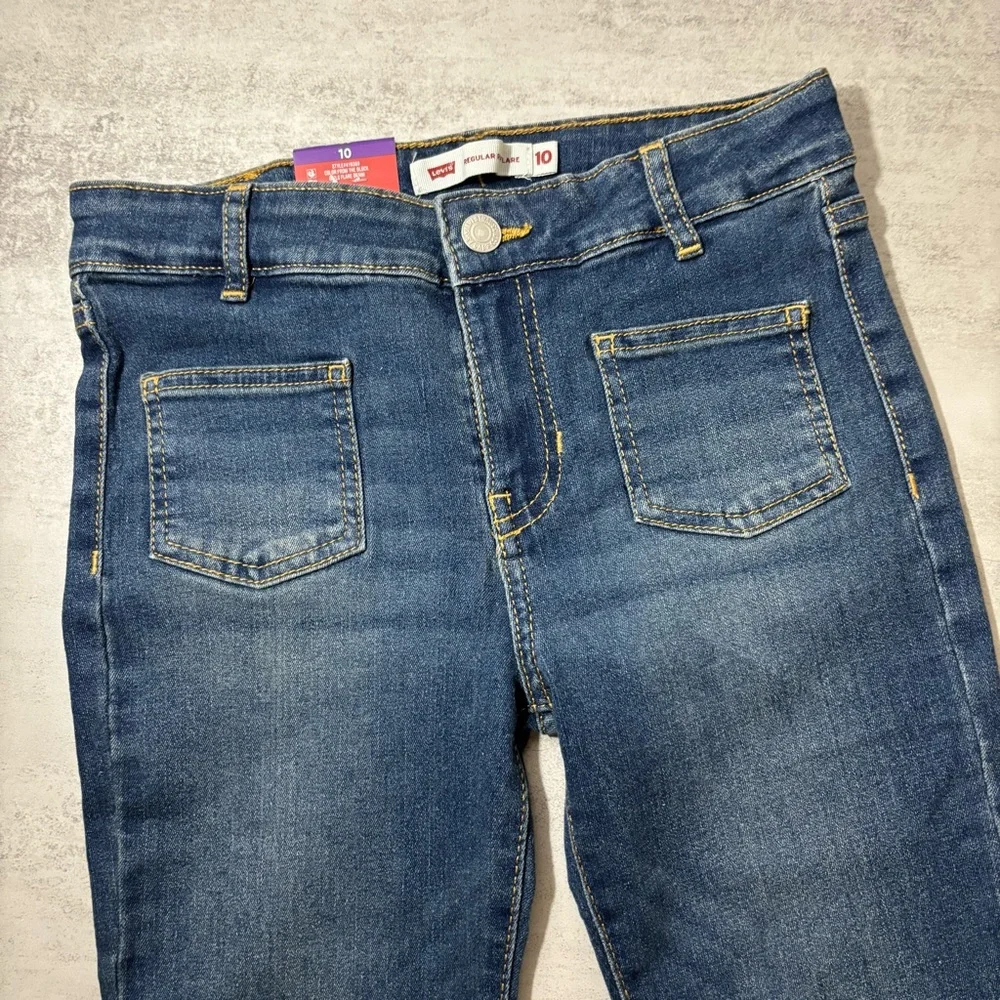 Levi's Girls Flare Denim Jeans - Blue - Picture 2 of 4